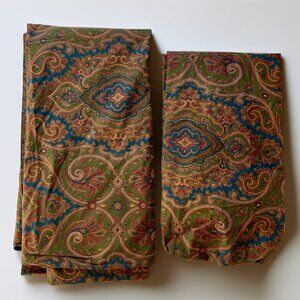 Vintage Ralph Lauren Brianna Paisley King Flat & Fitted Sheet Set Equestrian New